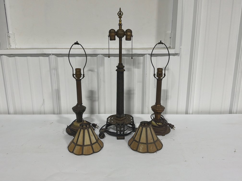 Antique Cast Metal Table Lamps