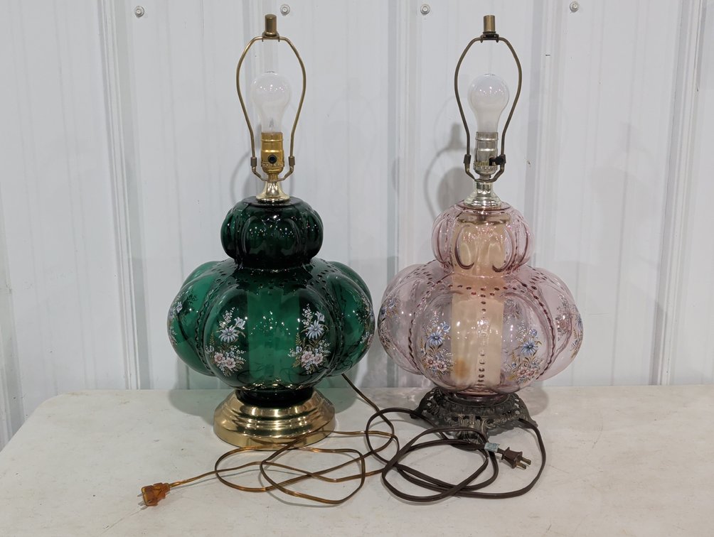 Vintage Glass Parlor Lamps