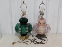 Vintage Glass Parlor Lamps