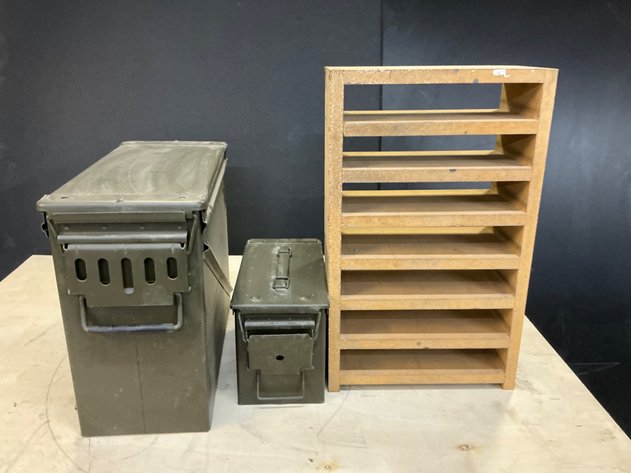 Image for Metal Ammunition Cans And Wooden Rack