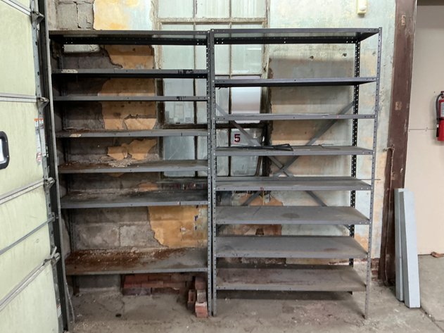 Image for Two Industrial Steel Shelving Units