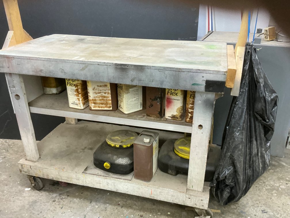Industrial Rolling Work Cart With Shelves