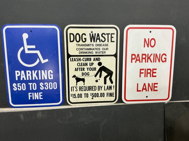 Image for Set Of Three Metal Property Signs