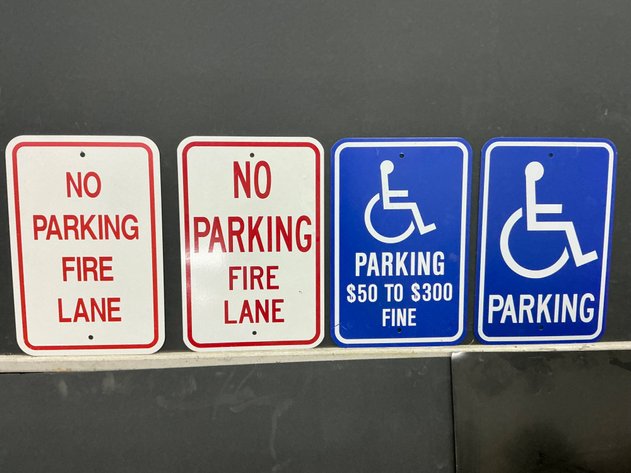 Image for Four Metal Parking And Fire Lane Signs