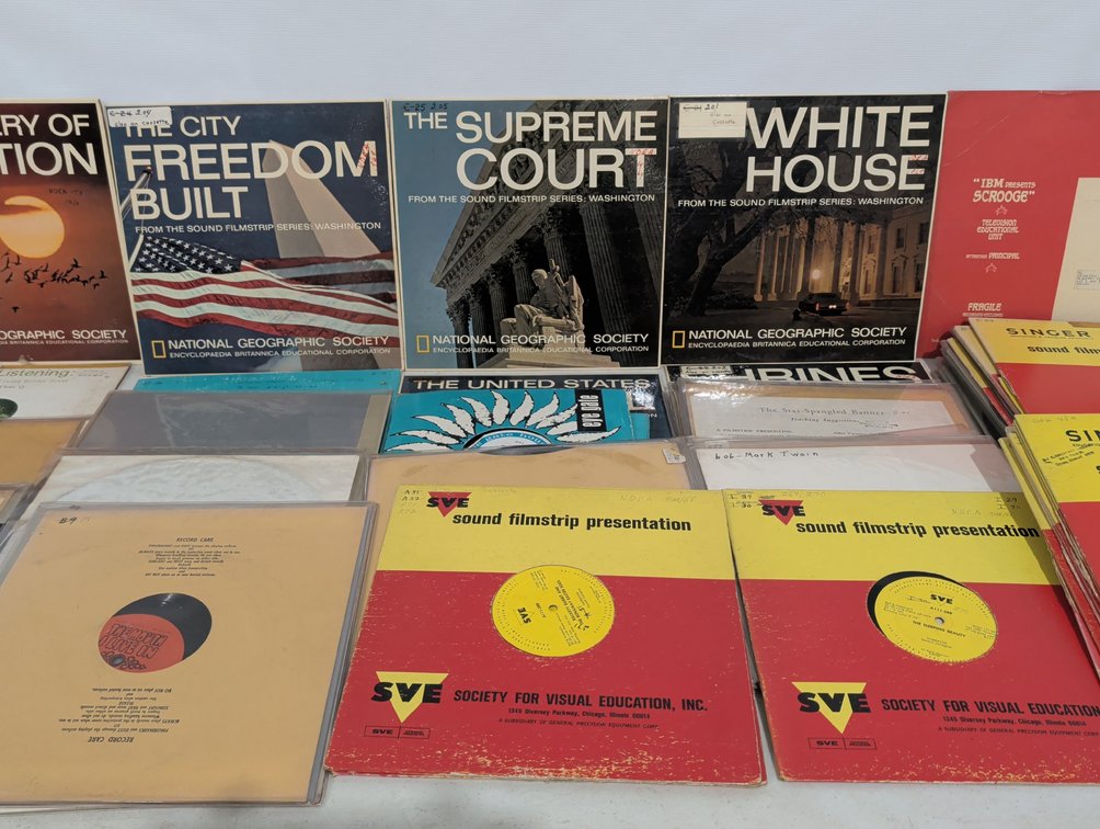 Educational Filmstrip Vinyl Records Lot