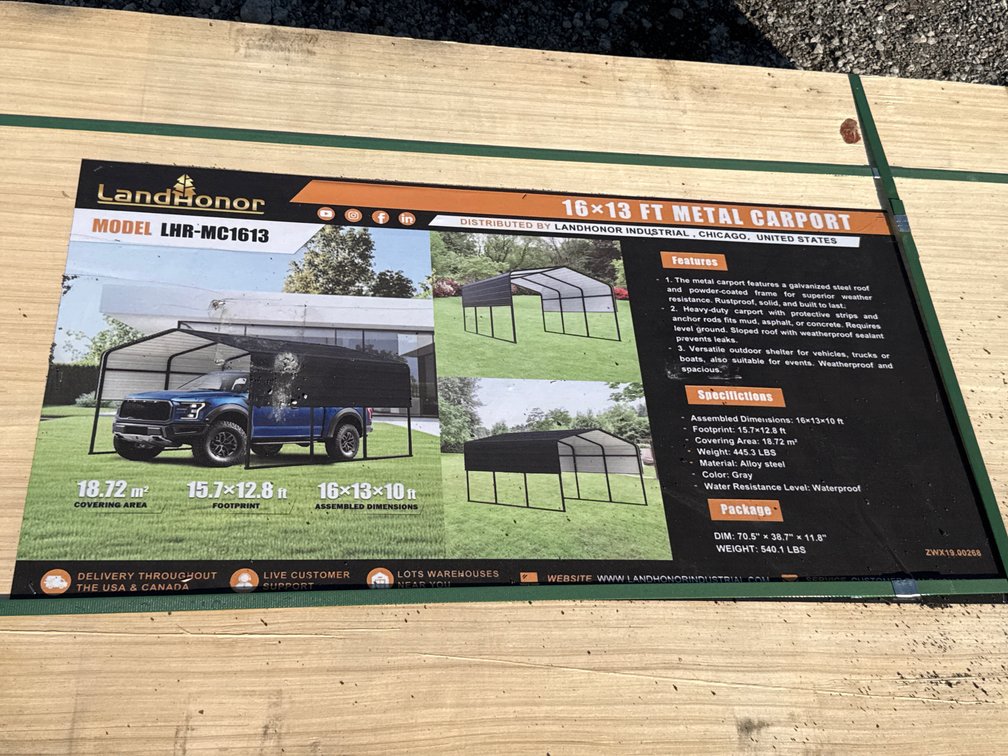 LandHonor 16’ x 13’ Metal Carport