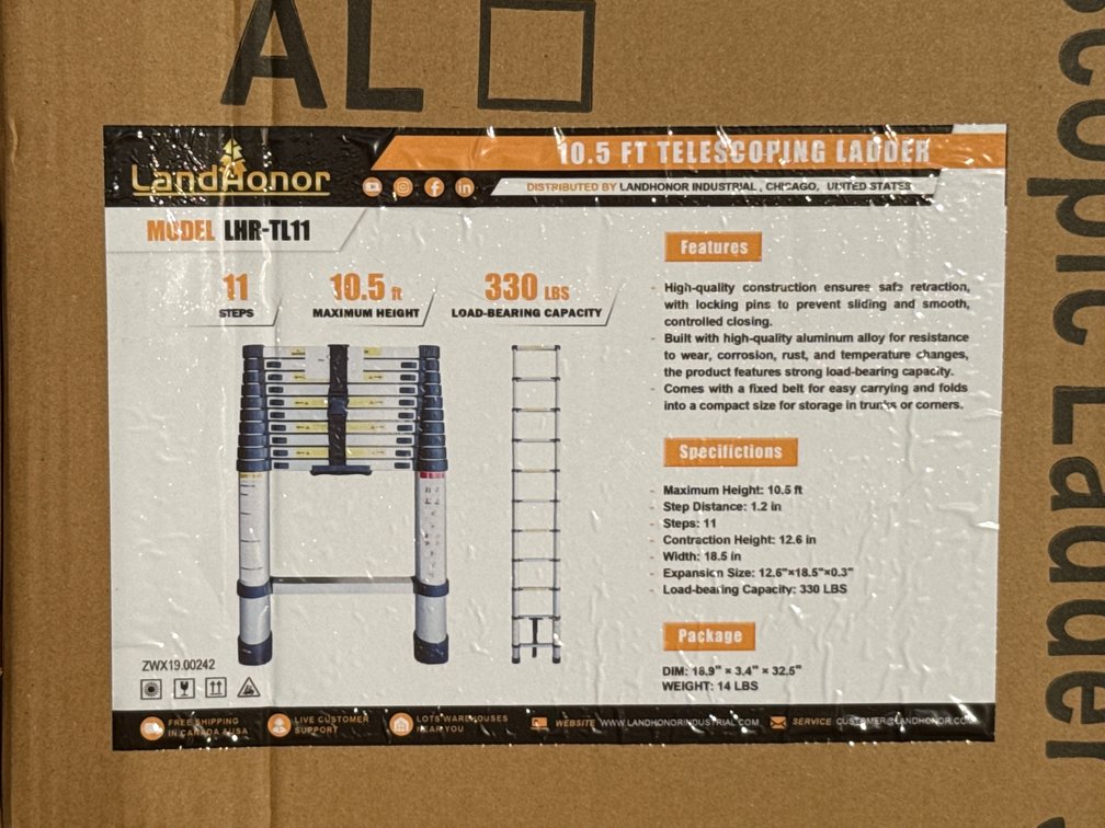LandHonor 10.5’ Telescope Ladder