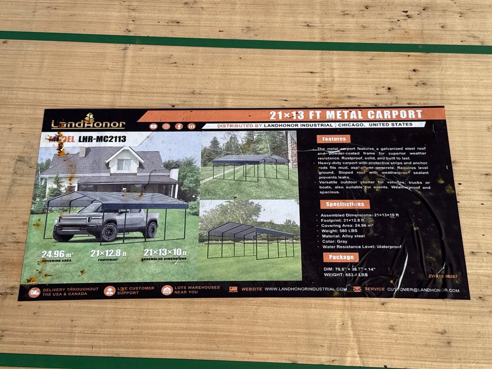 LandHonor 21’ x 13’ Metal Carport