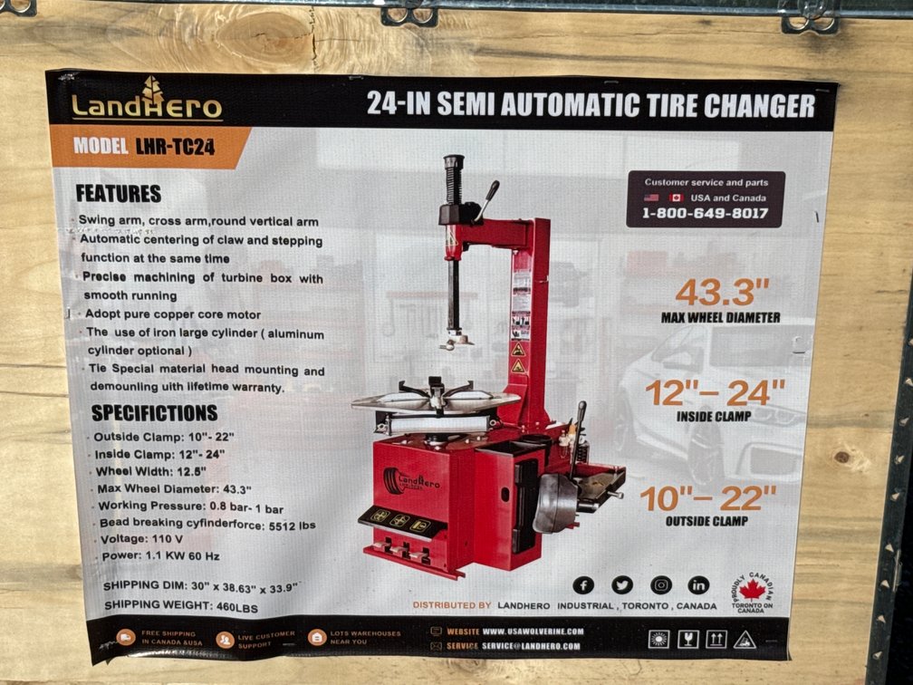 LandHonor 24” Semi Automatic Tire Changer