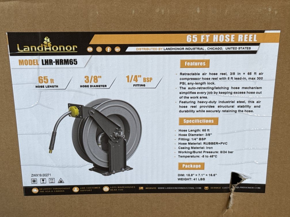LandHonor 65’ Hose Reel