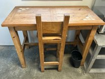 Wooden High Top Table And Chair