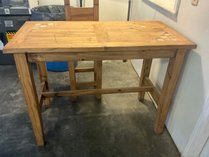 Wooden High-Top Table And Stool