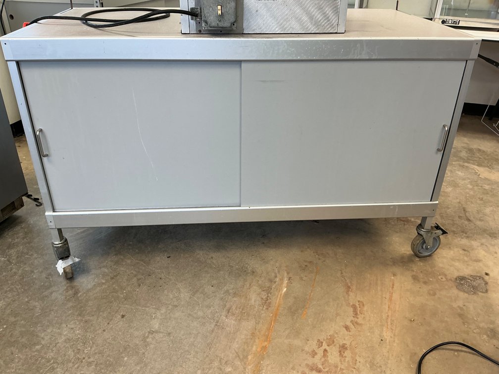 Mobile Counter Cabinet With Sliding Doors