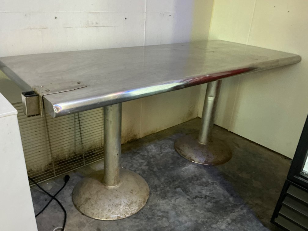 Stainless Steel Dual Pedestal Table
