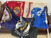 Military Flags Banners w/Flagpoles