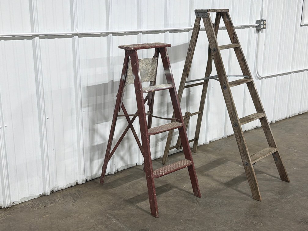 Two Wooden Step Ladders