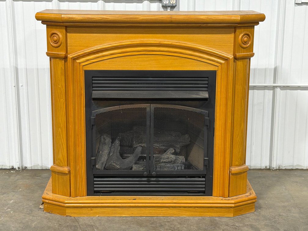 Freestanding Fireplace Mantel With Insert