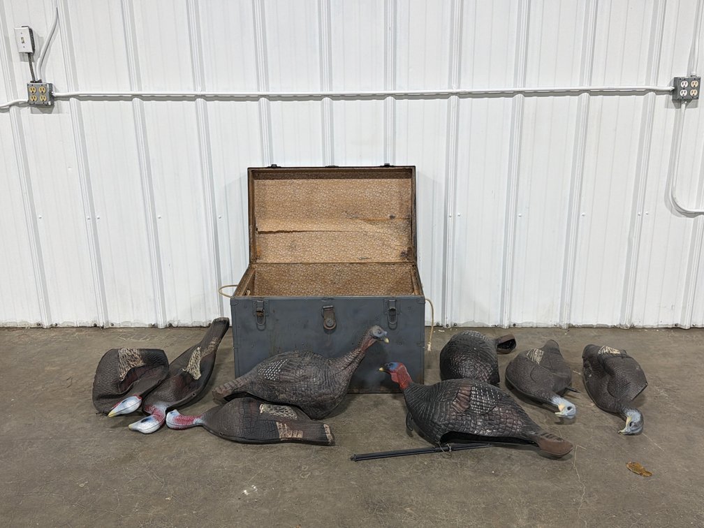 Storage Trunk With Turkey Decoys