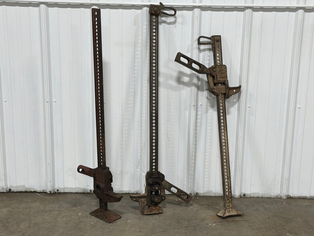 Three Mechanical Farm Jacks