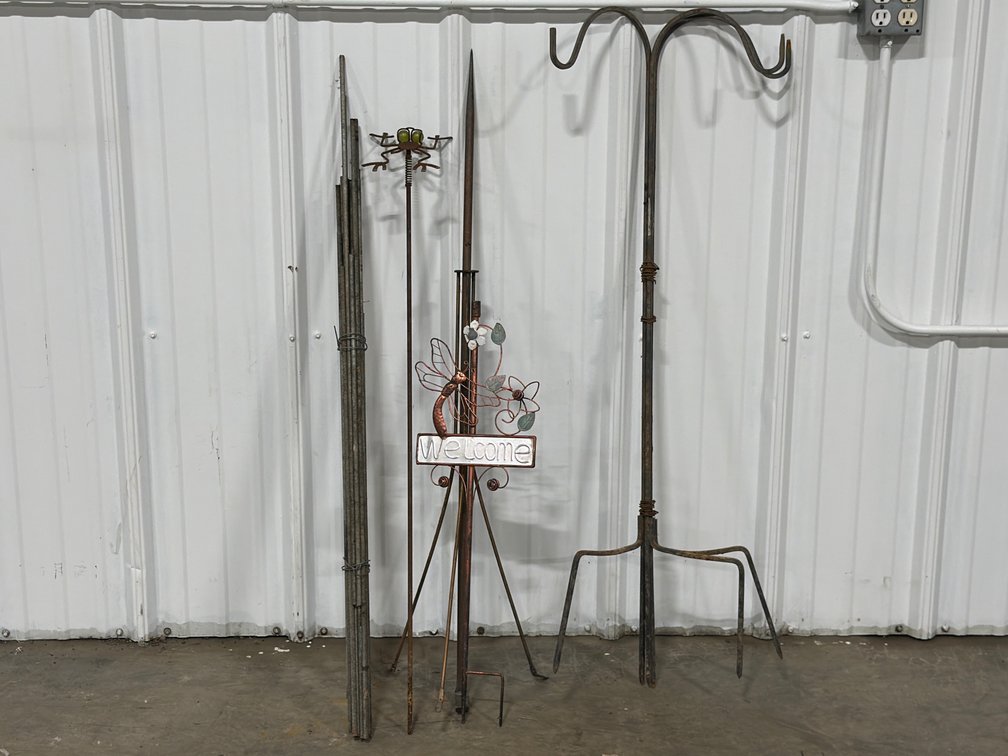 Metal Garden Stakes And Shepherd's Hook