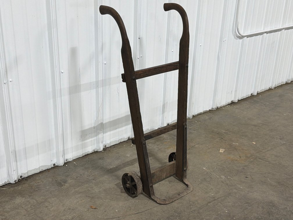 Wood Hand Truck With Cast Iron Wheels