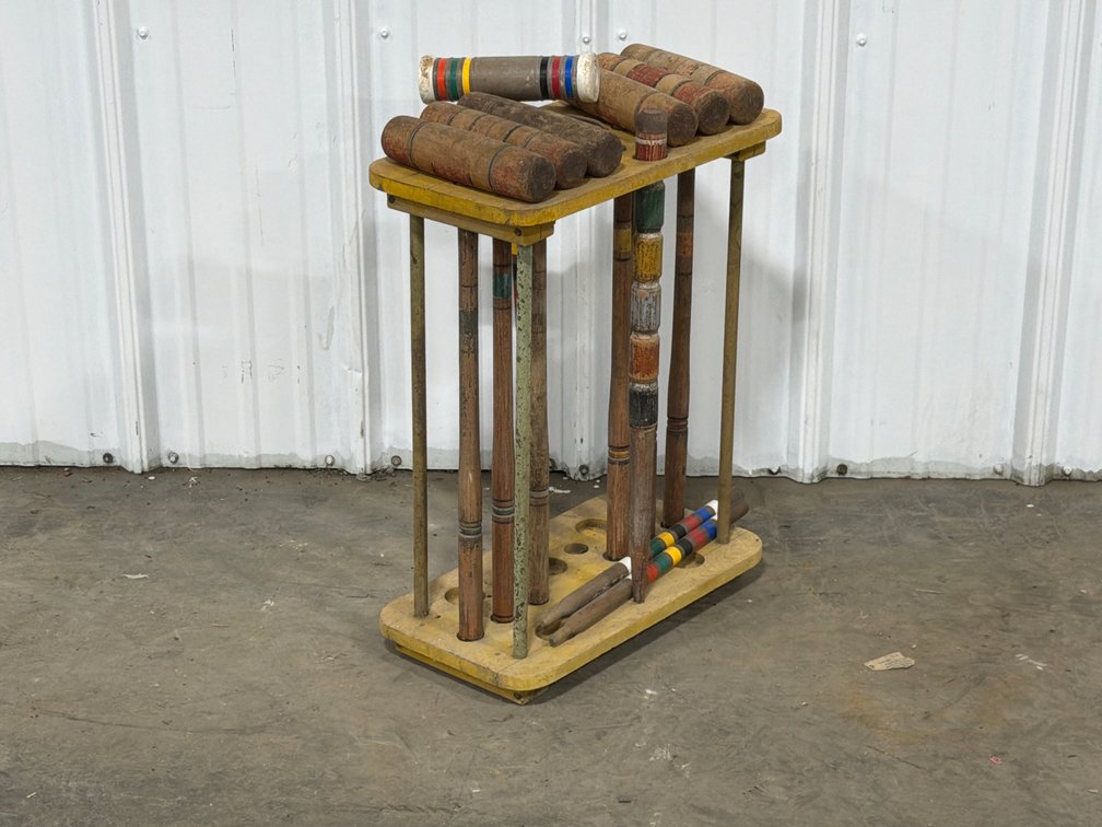Wooden Croquet Set With Stand