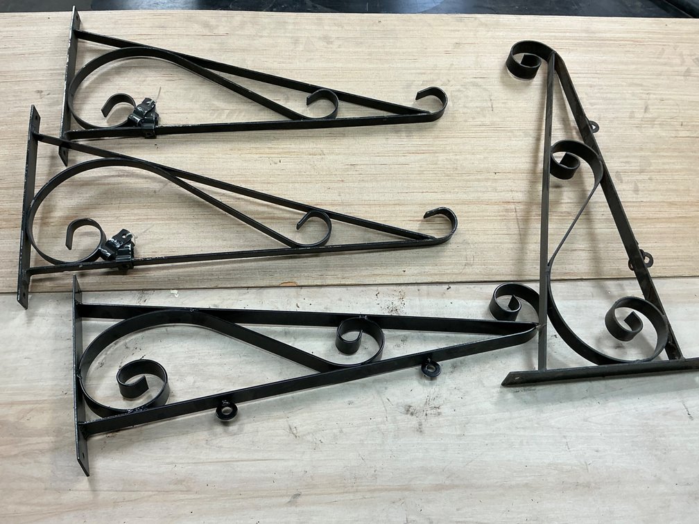 Set Of Four Metal Scroll Brackets