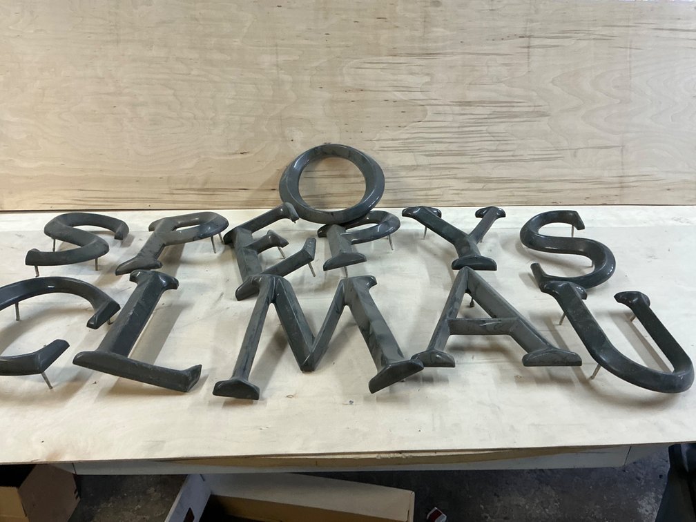 Twelve Cast Dimensional Sign Letters