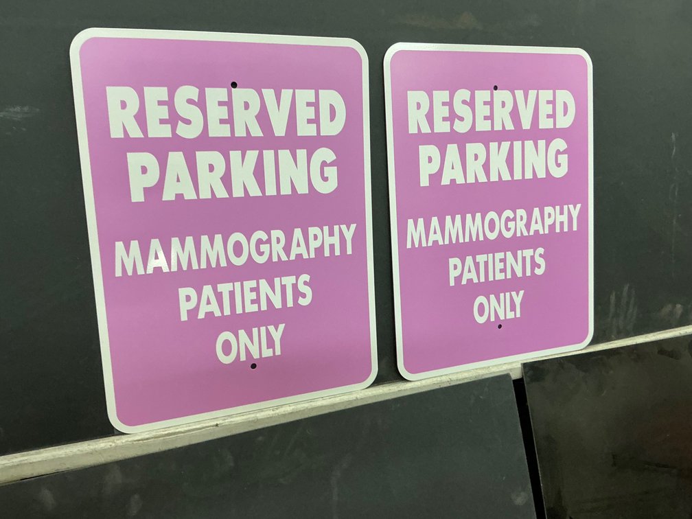 Mammography Reserved  Signs