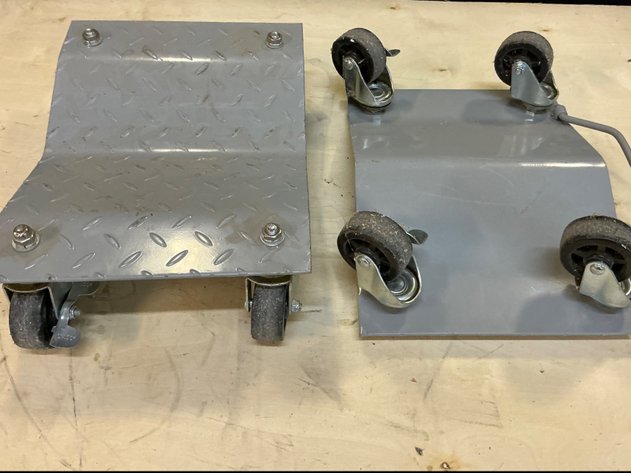 Image for Pair Of Diamond Plate Steel Wheel Dollies