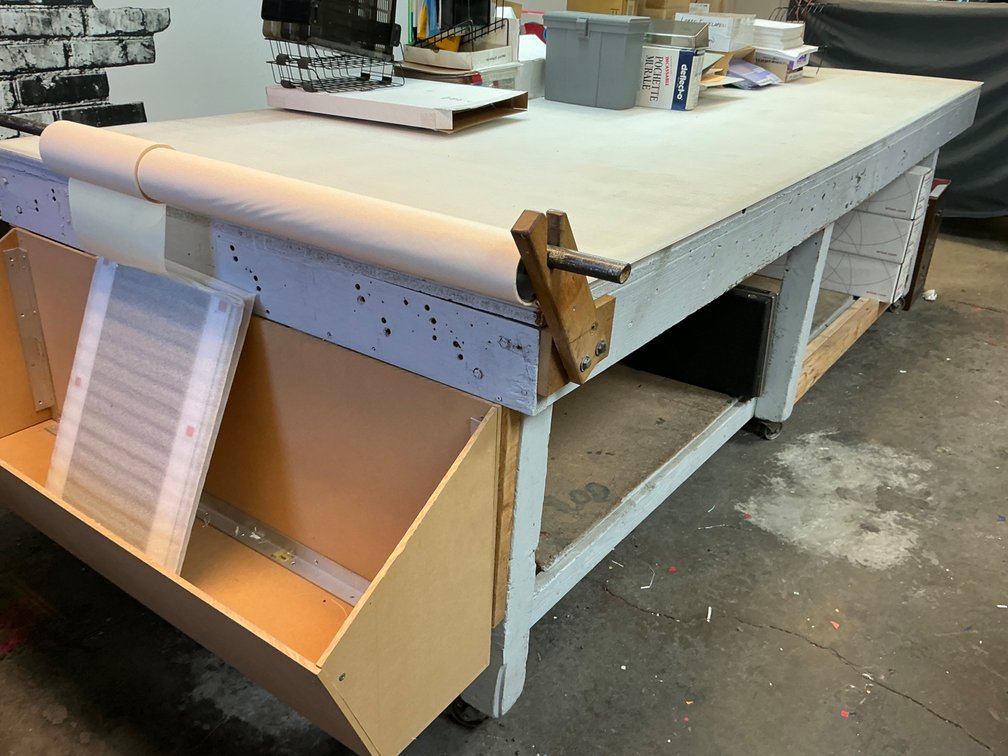 Mobile Wooden 12' Workbench With Casters