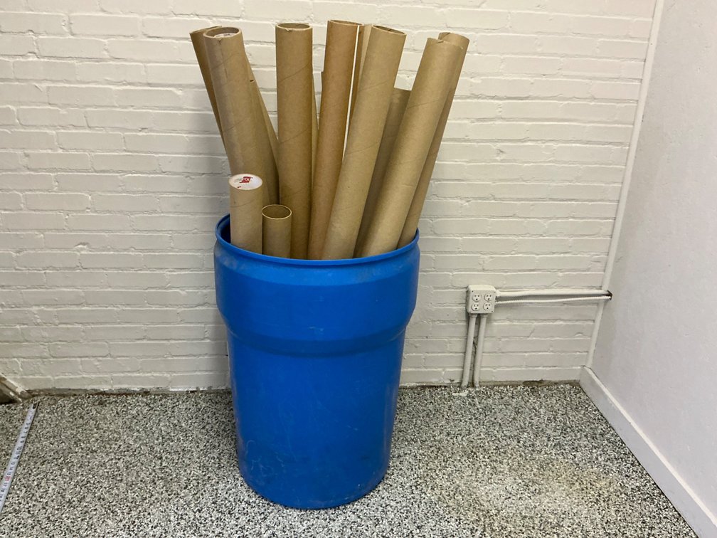 Cardboard Tubes In Plastic Drum