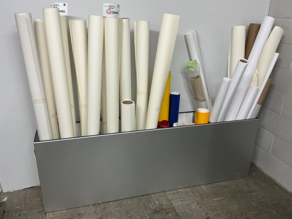 Vinyl Media Rolls With Metal Storage Bin