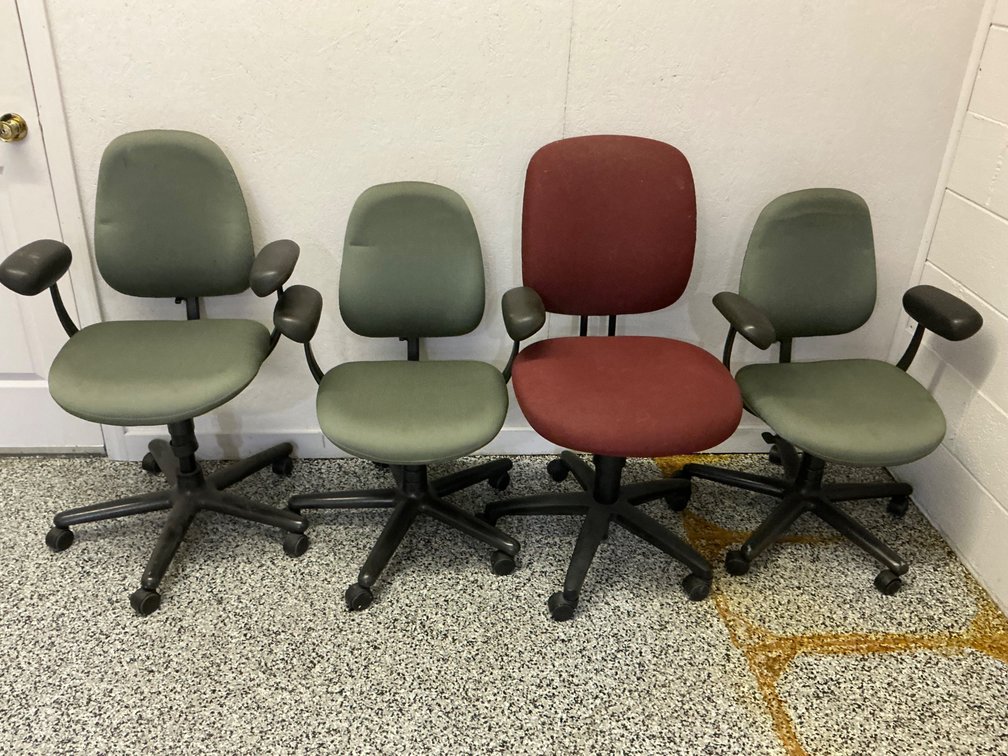 Set Of Four Rolling Office Task Chairs