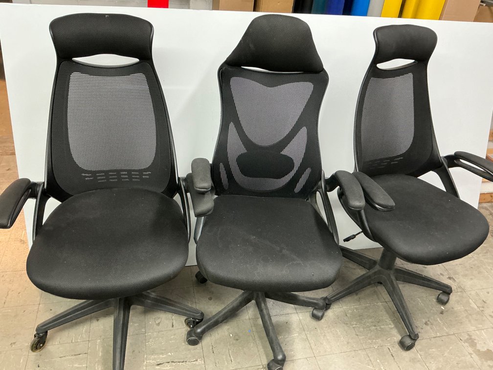 Set Of 3 High-Back Mesh Office Chairs