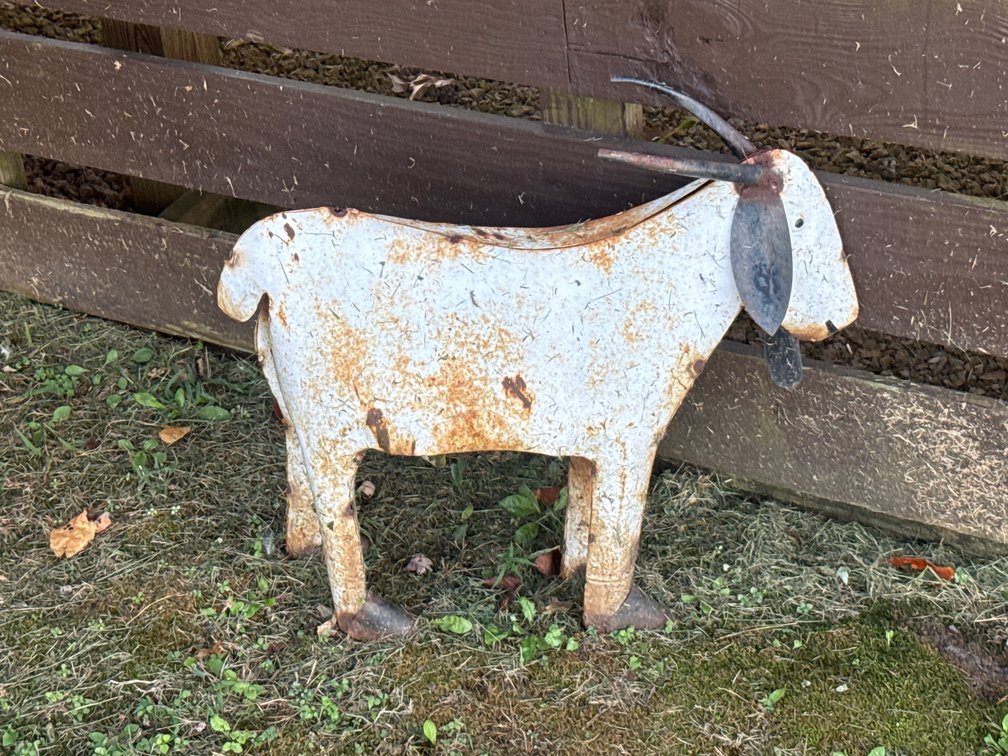 Fabricated Sheet Metal Goat Sculpture