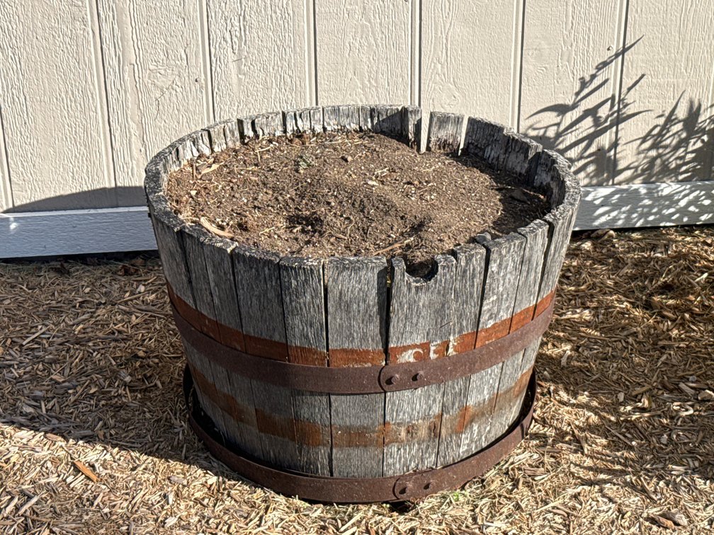 Wooden Half Barrel Planter
