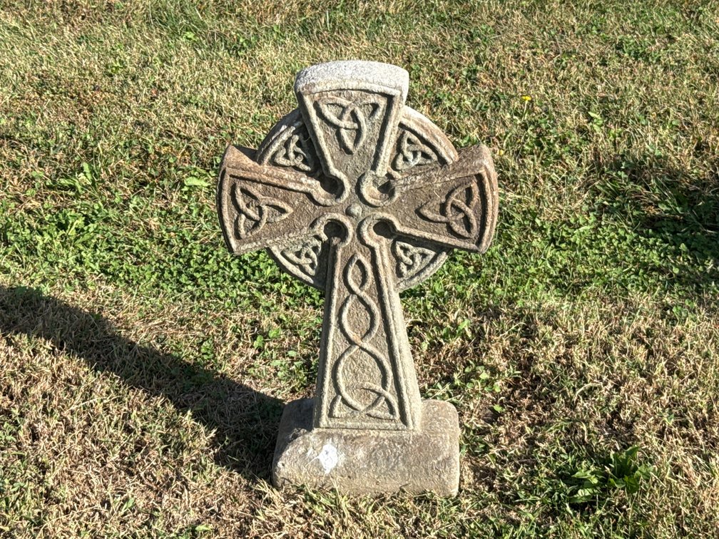 Cast Stone Celtic Cross Garden Statue