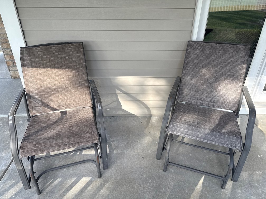 Pair Of Outdoor Sling Glider Chairs