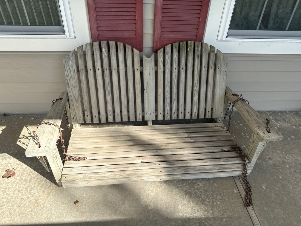 Wooden Double Porch Swing With Chains