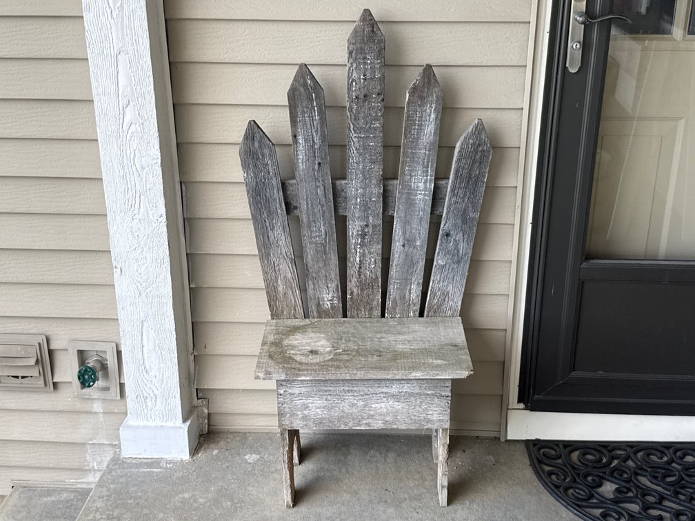 Wood Picket Back Chair And Bench