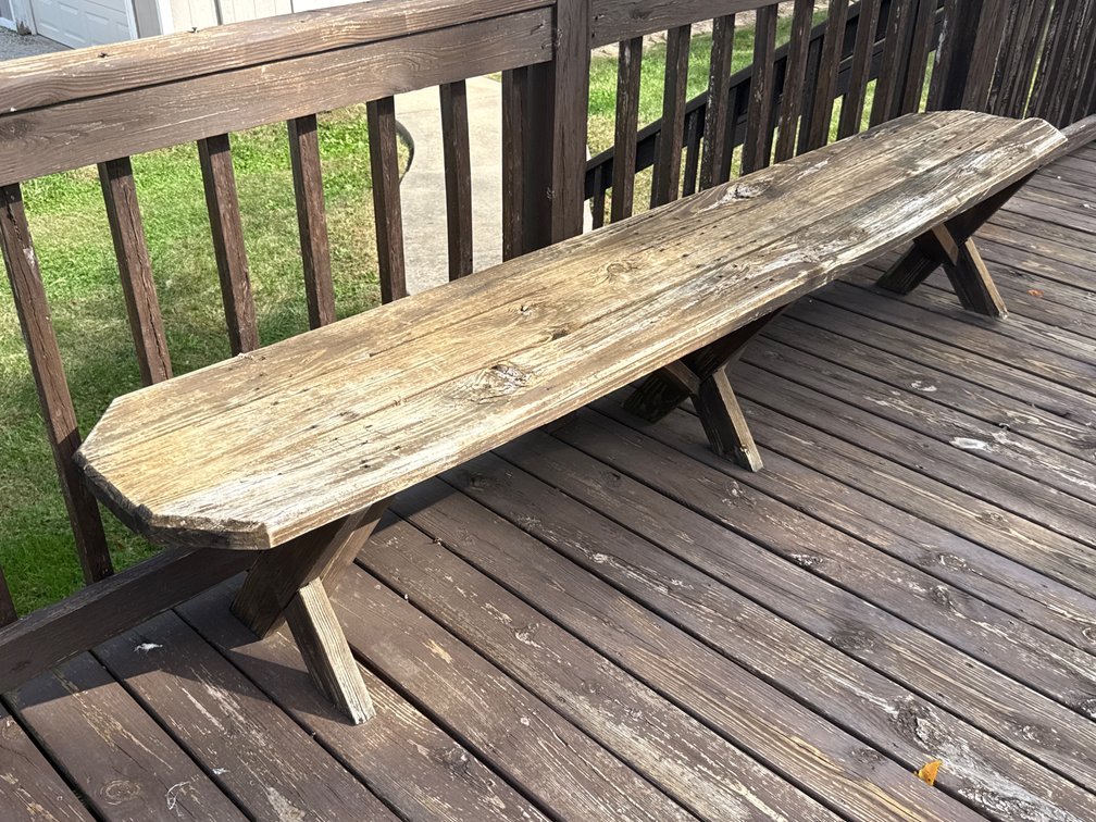 Wooden Backless Plank Bench