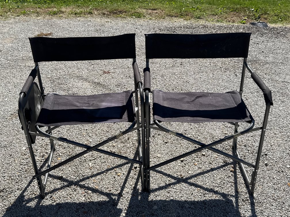 Pair Of Folding Director Camp Chairs