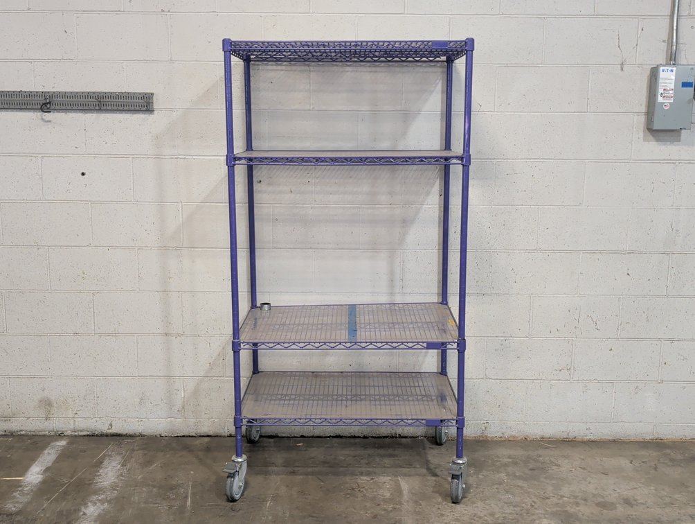Uline 4-Tier Rolling Wire Shelving Cart