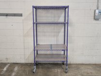 Uline 4-Tier Rolling Wire Shelving Cart