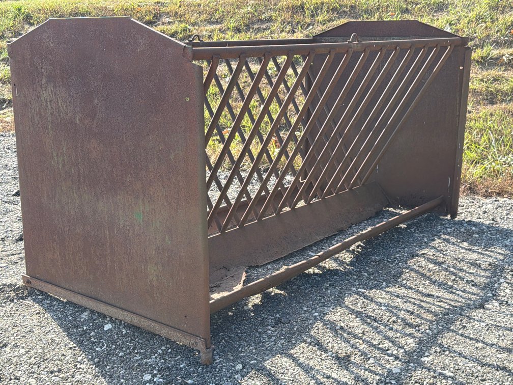 Steel Livestock Hay Feeder With Trough