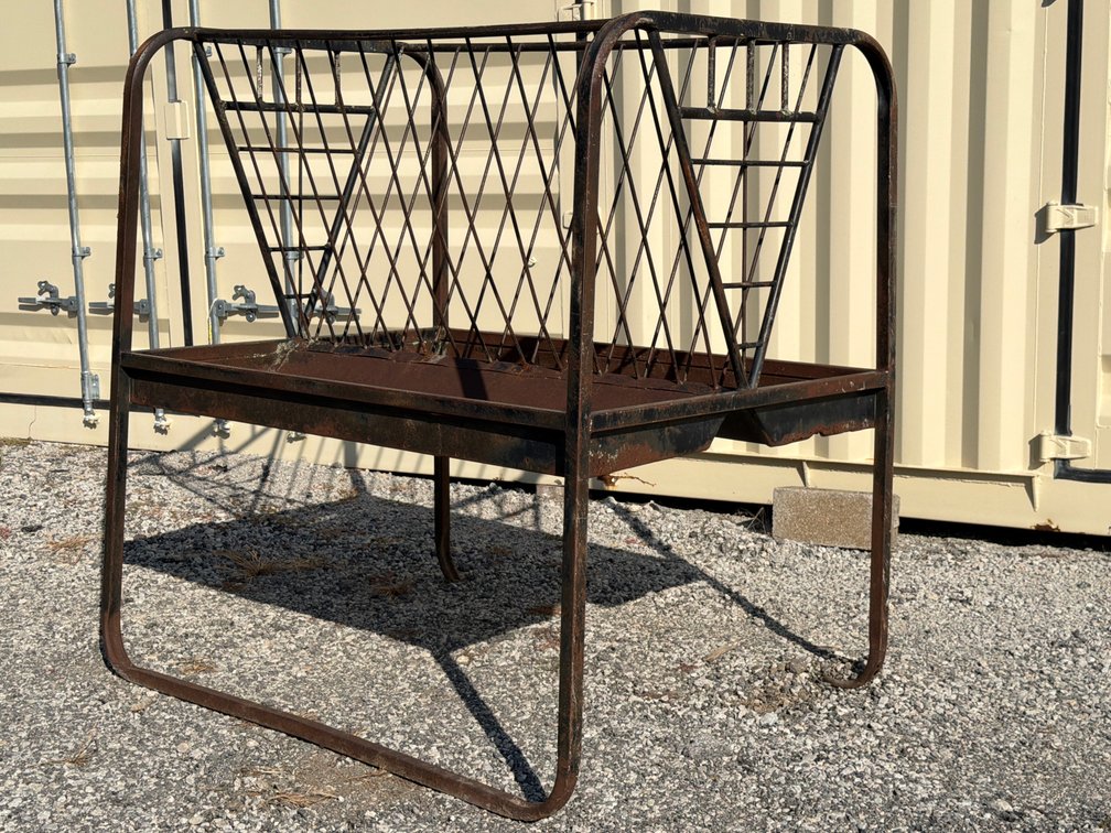 Metal Livestock Hay Feeder With Trough