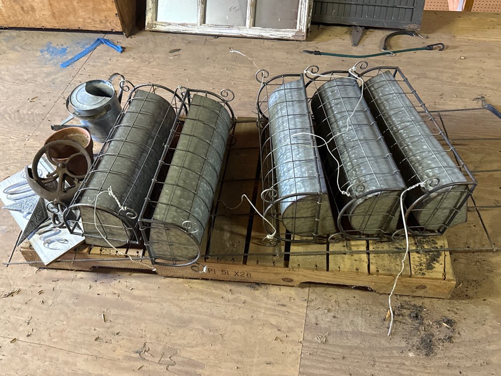 Galvanized Trough Planters And Decor Lot