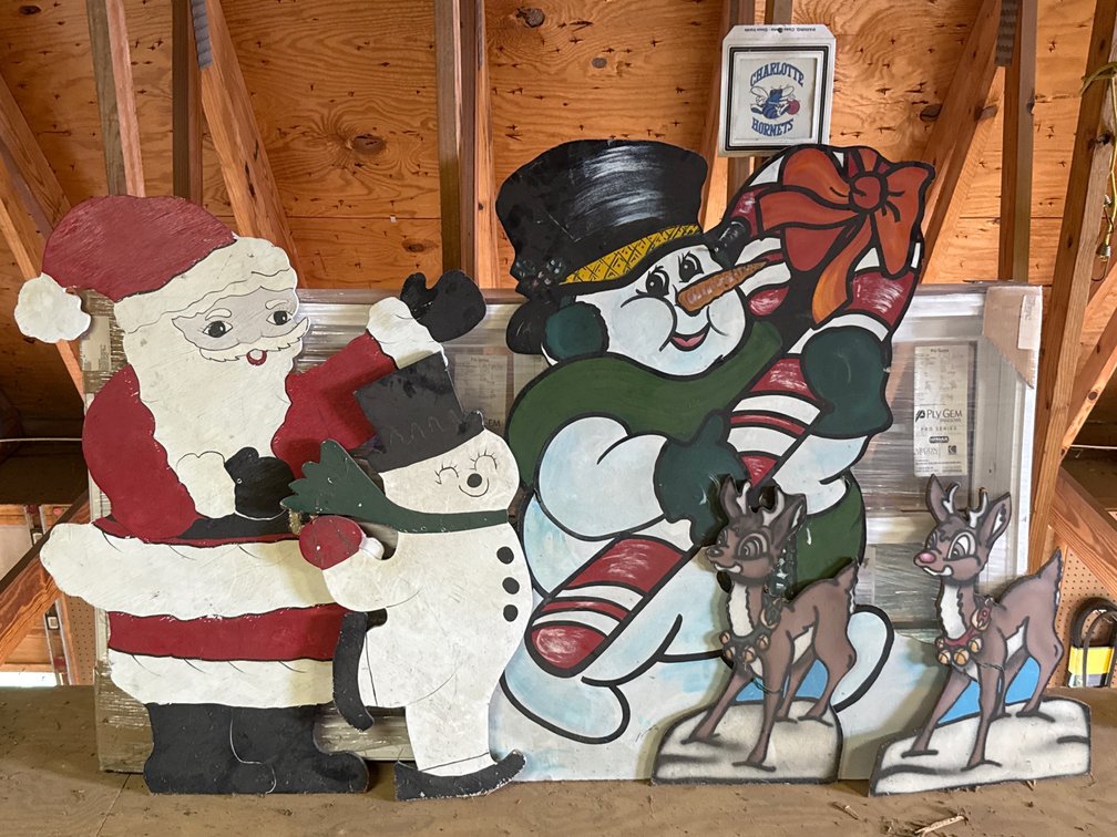 Set Of 5 Painted Wood Yard Cutouts