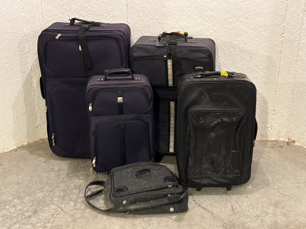 Softside Suitcases And Shoulder Bag